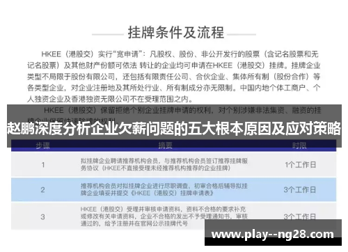 赵鹏深度分析企业欠薪问题的五大根本原因及应对策略